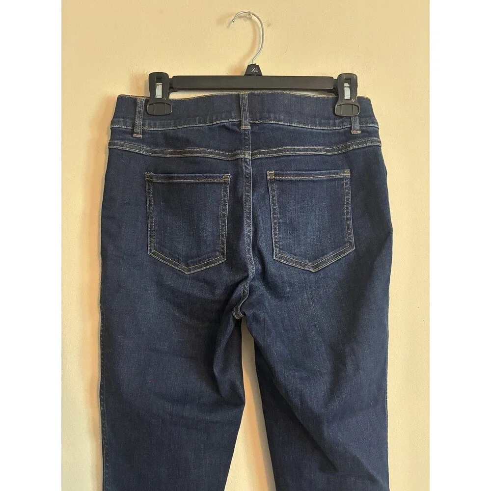 SPANX Womens Medium‎ Pull On Skinny Ankle Jeans Jeggings Pockets Blue Denim
